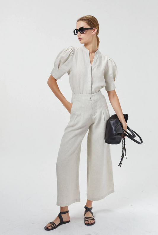 Culotte Linen Pants - Natural