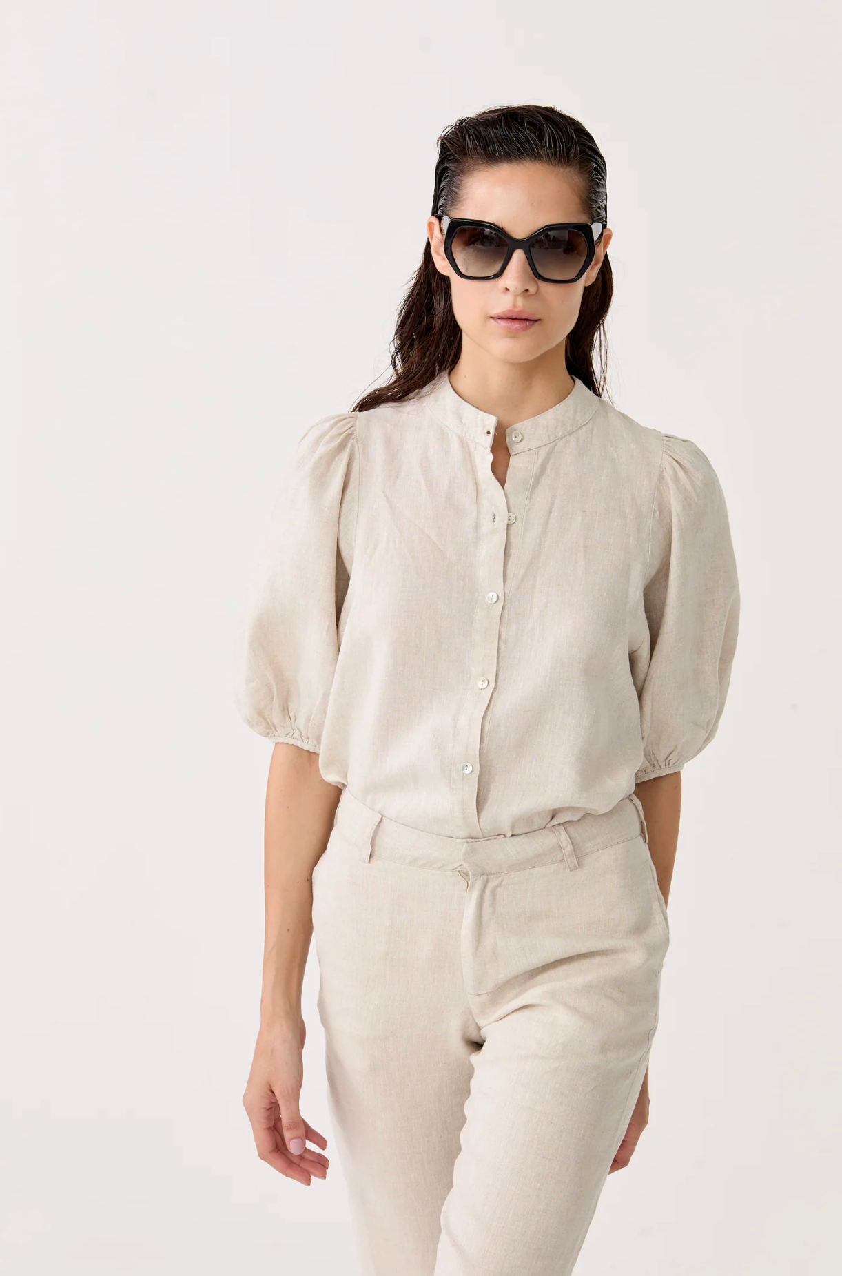 Bubble Linen Shirt - Natural