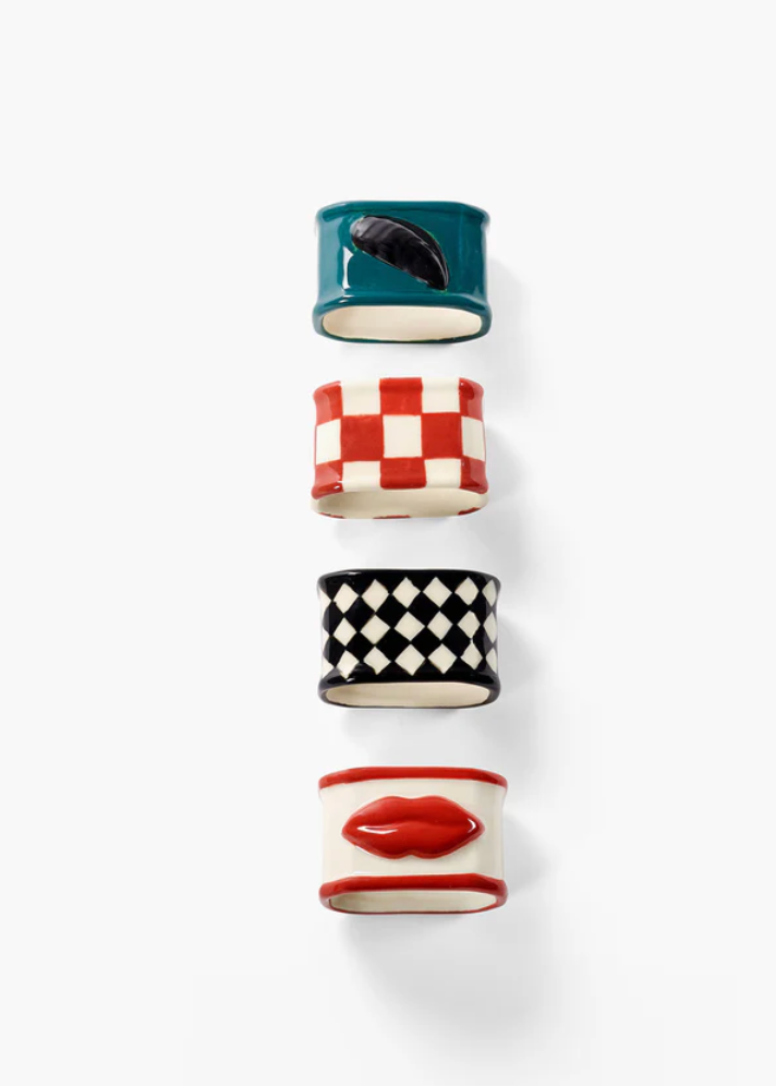 Napkin ring ass/set of 4 -Les Objets Mouleversants