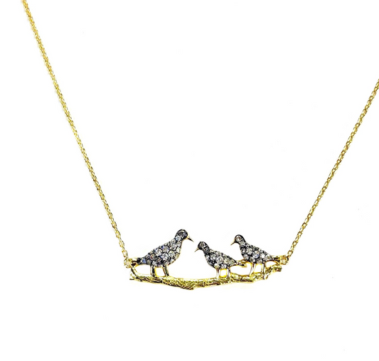 THREE BIRDS DIAMOND NECKLACE