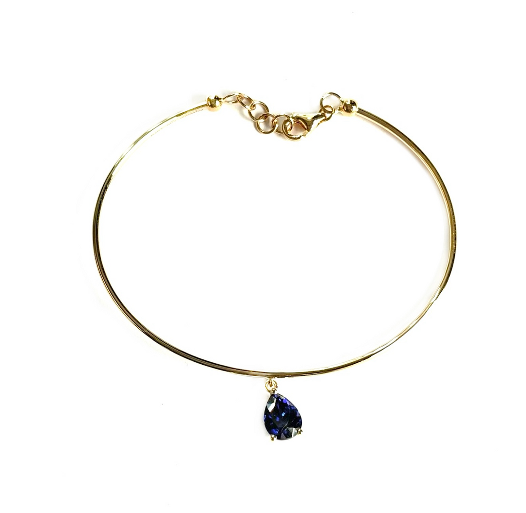 PEAR SAPPHIRE WIRE BRACELET