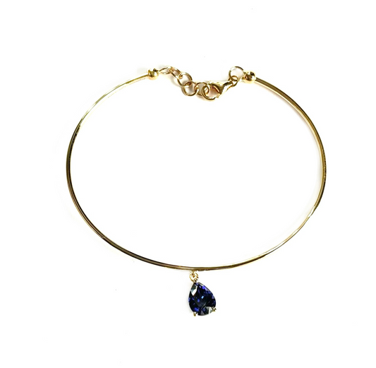 PEAR SAPPHIRE WIRE BRACELET