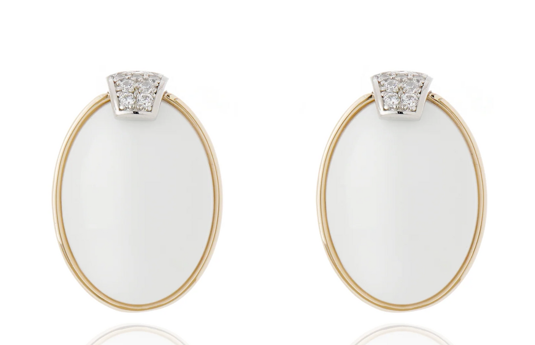 Splendore Earrings White Agate