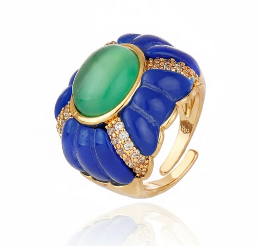 Malfatti Ring Green and Blue