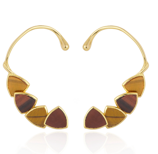 Aurora Earcuff Earrings Tyger’s Eye Double