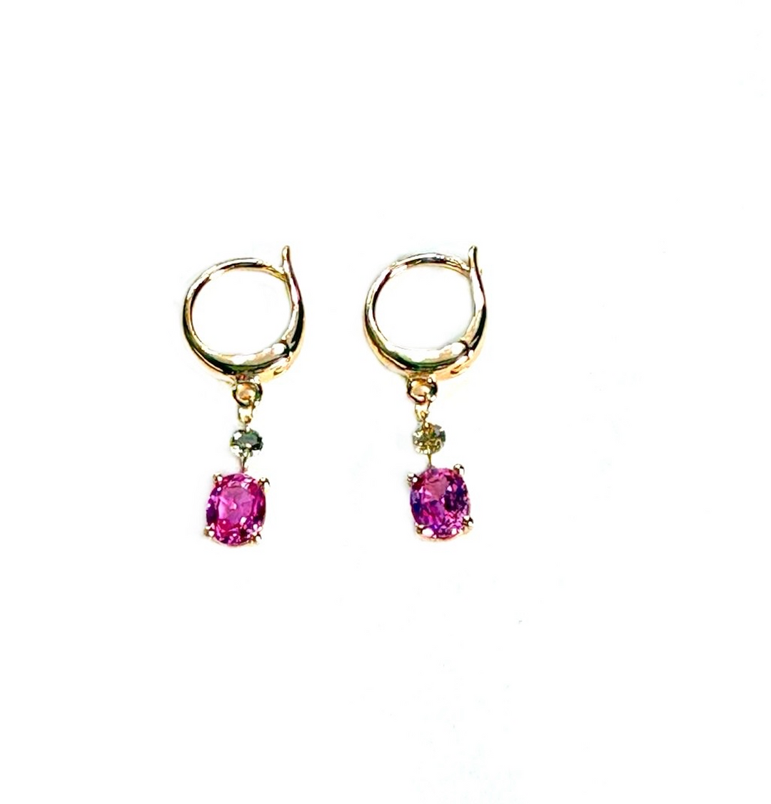 PINK SAPPHIRE DROP EARRINGS