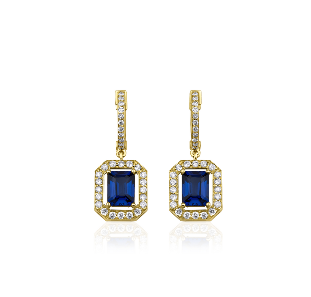 SAPPHIRE DIAMOND DROP EARRINGS