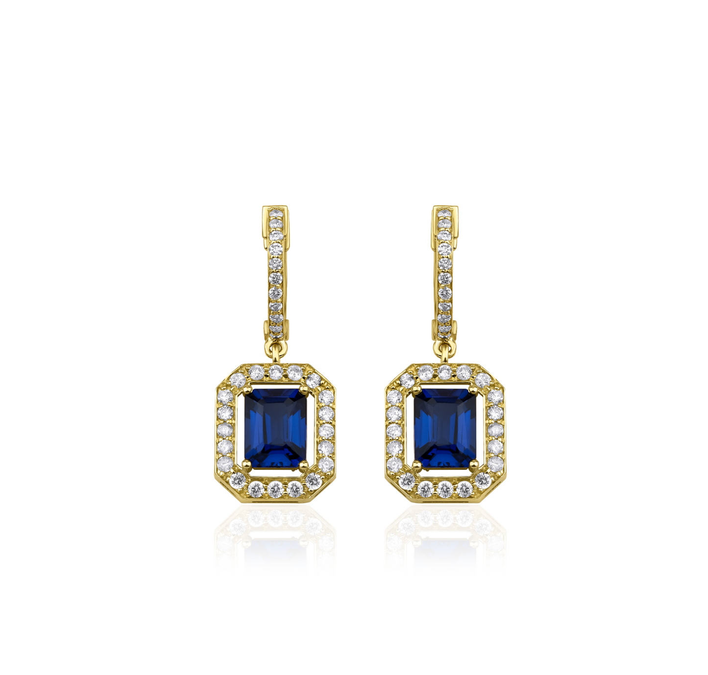 SAPPHIRE DIAMOND DROP EARRINGS