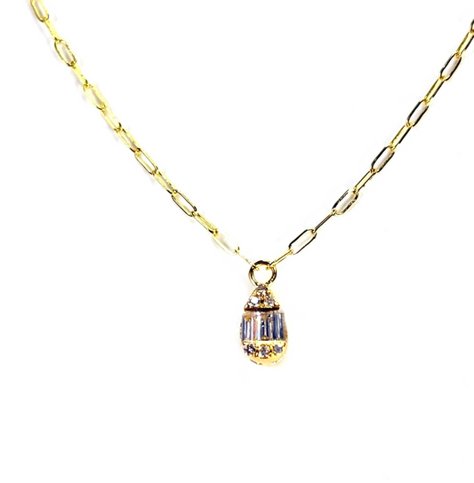 BAGUETTE DIAMOND PEAR NECKLACE