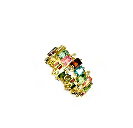 TOURMALINE DIAMOND BAND RING