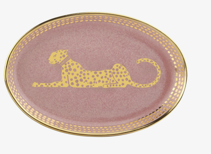 Spotty Oval Dish-Pink