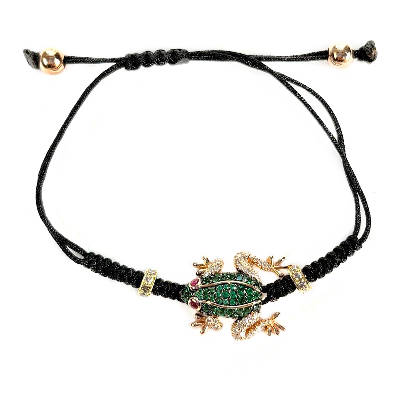 FROG DIAMOND TOPAZ CORD BRACELET