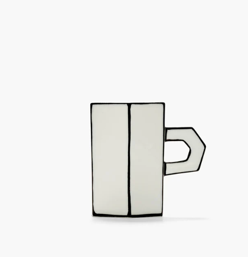 Double Espresso Cup White - Black  /Carte Blanche