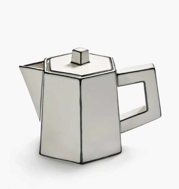 Tea Pot White - Black /Carte Blanche