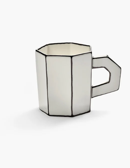 Tea Cup White - Black/ Carte Blanche