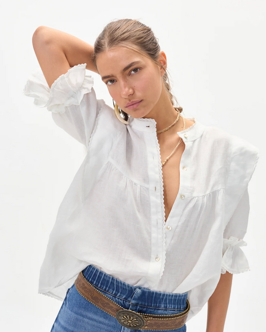 Folk Linen Shirt - Off White