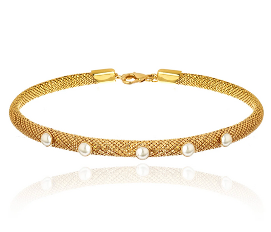 Nice Pearl Choker 18K Gold Plated