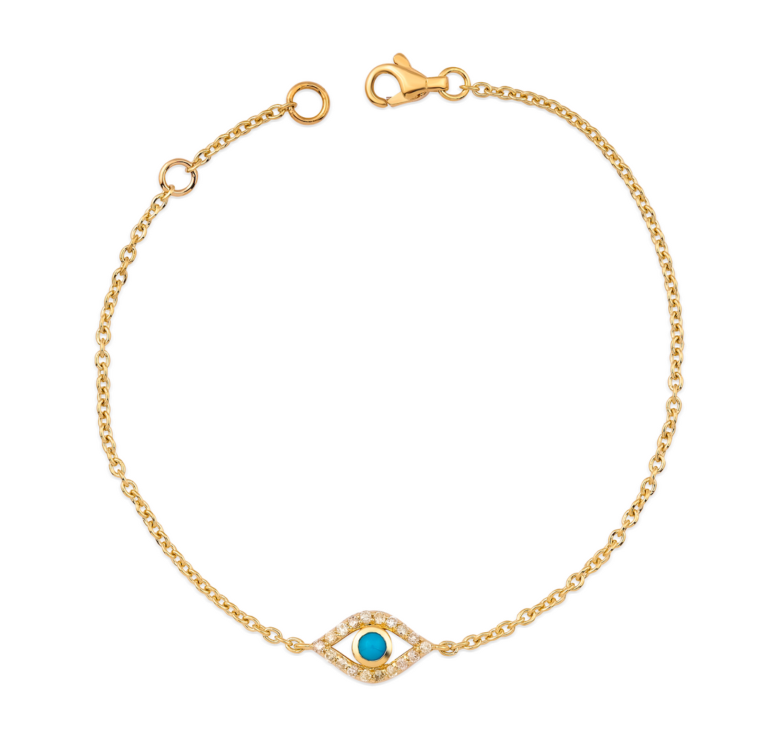 TURQUOISE EYE DIAMOND BRACELET YG