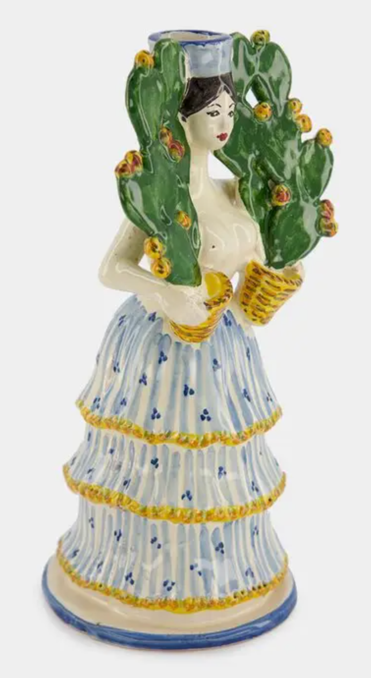 Cactus Woman Porcelain Candle Holder