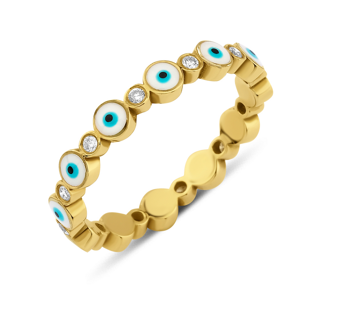 ROUND EYE MINI DIAMOND BAND RING