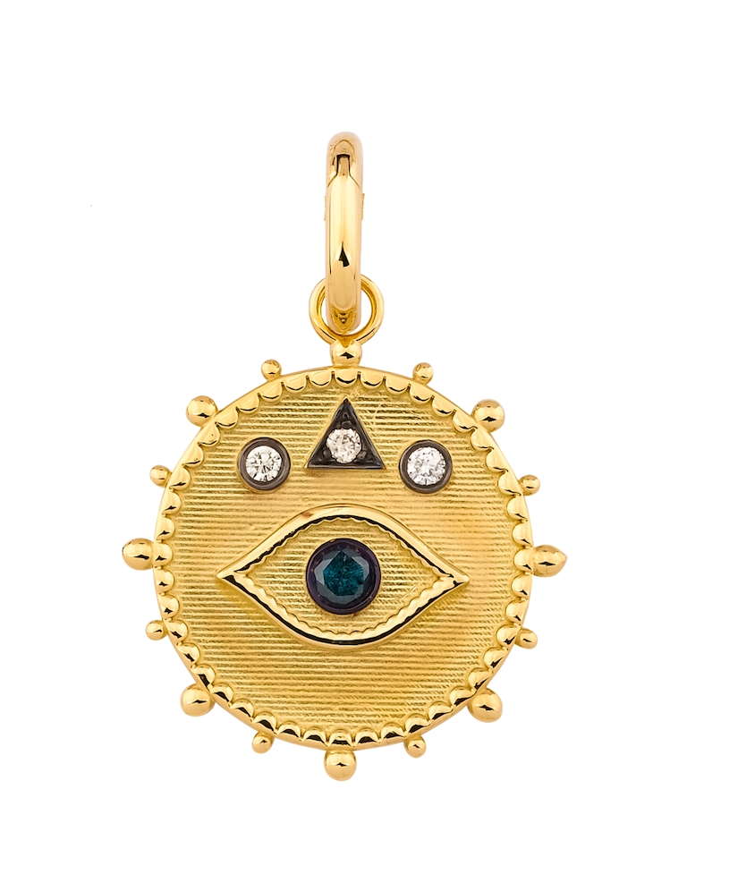 BLUE DIAMOND EYE MEDALLION