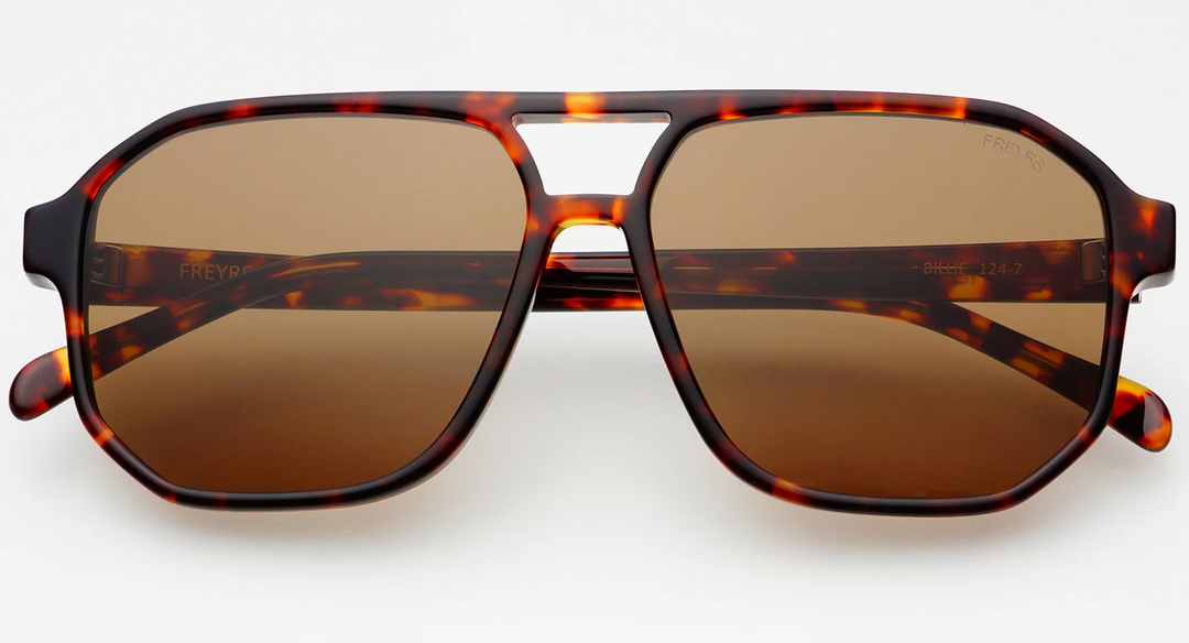 Billie-Dark Tortoise / Solid Brown
