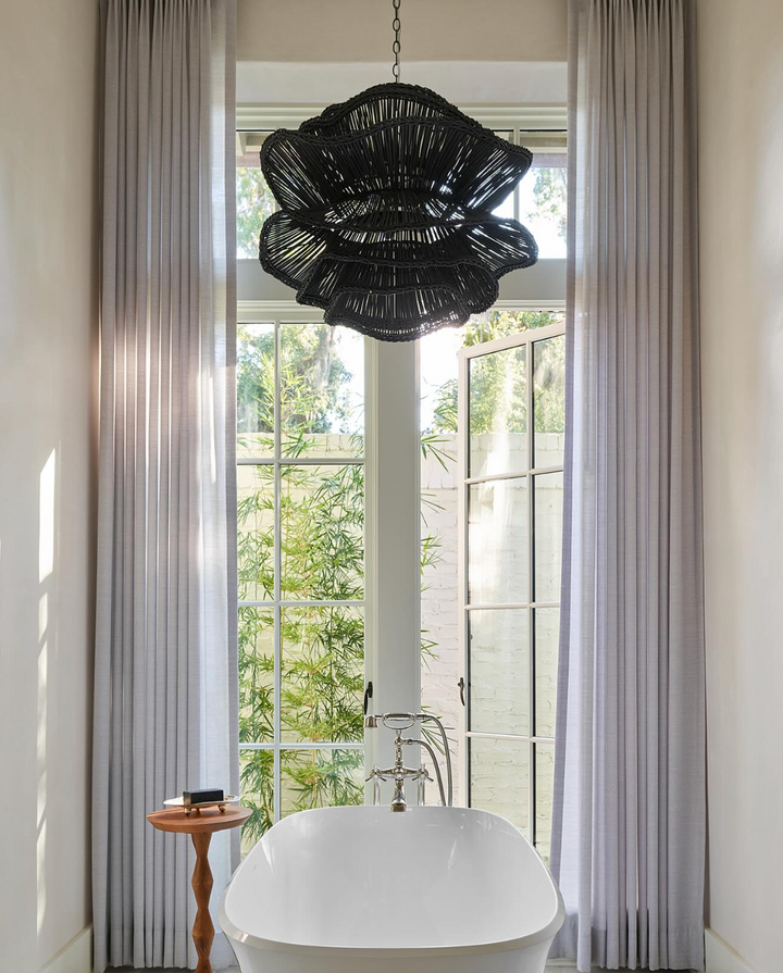 Alondra Chandelier-Dark Charcoal Rattan