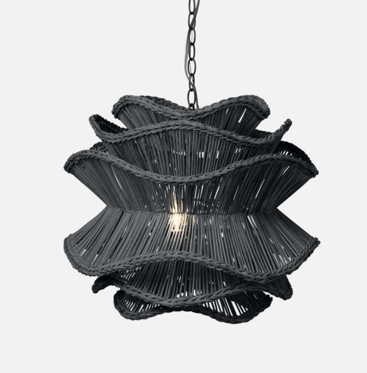 Alondra Chandelier-Dark Charcoal Rattan