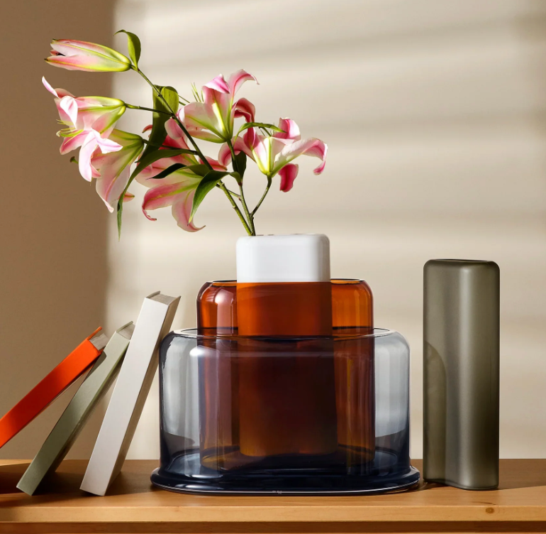 Layers Vase Medium-Amber