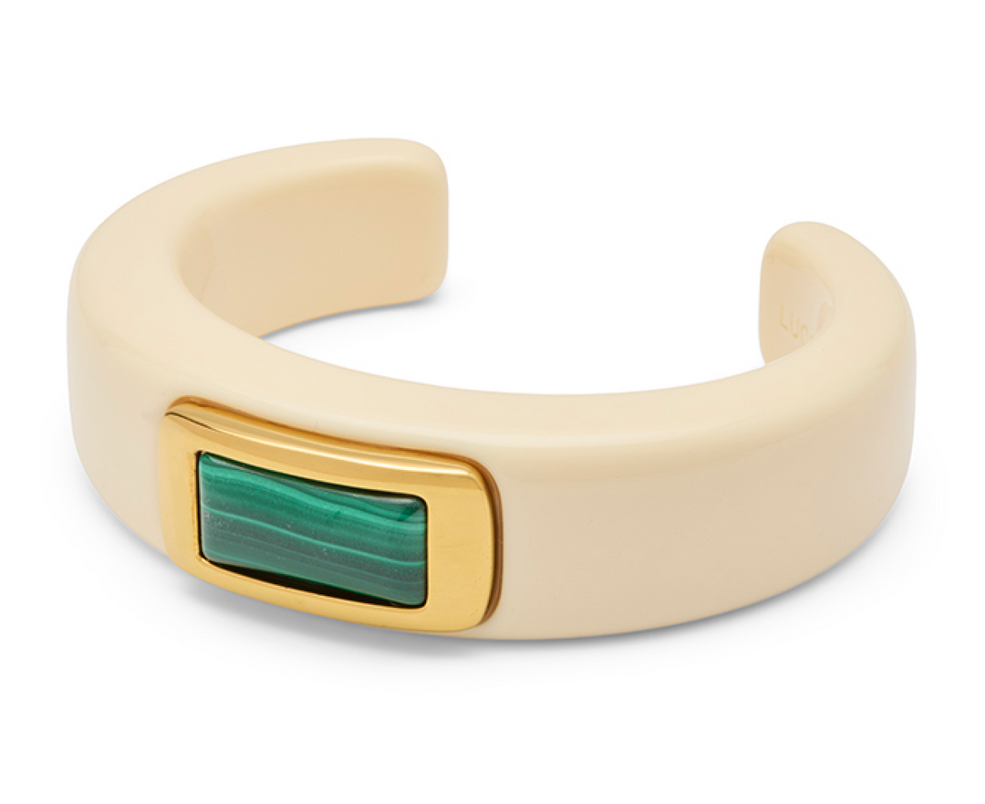 Malachite -Ivory Resin Bangle