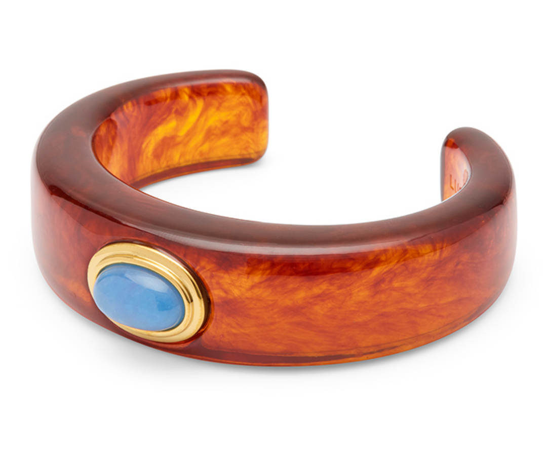 Sky Blue  -Tortoise Shell Resin Bangle