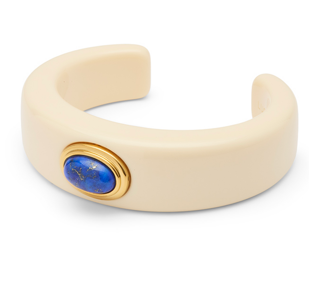 Lapis Lazuli -Ivory Resin Bangle