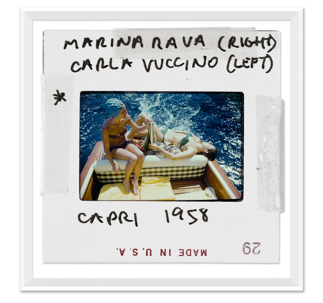 "Vuccino and Rava - Slide", Slim Aarons, January 1, 1958