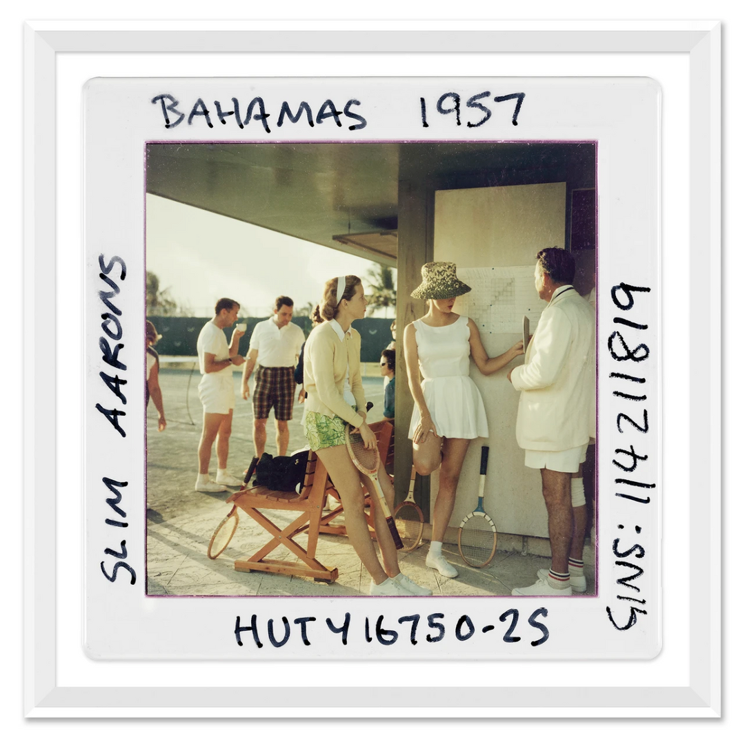 "Tennis in the Bahamas - Slide", Slim Aarons, January 1, 1957