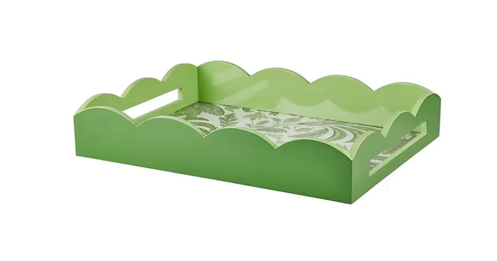 Palm Beach Green Lacquered Tray-Medium