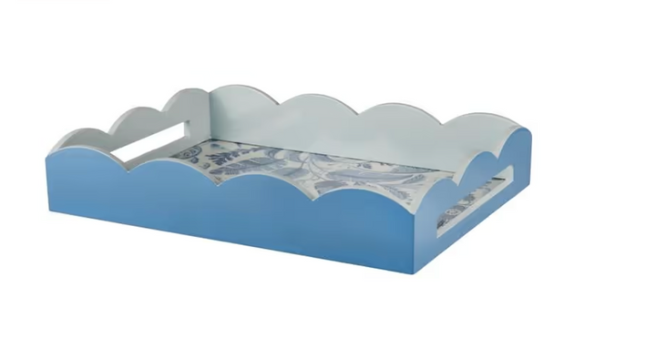 Palm Beach Blue Lacquered Tray-Medium