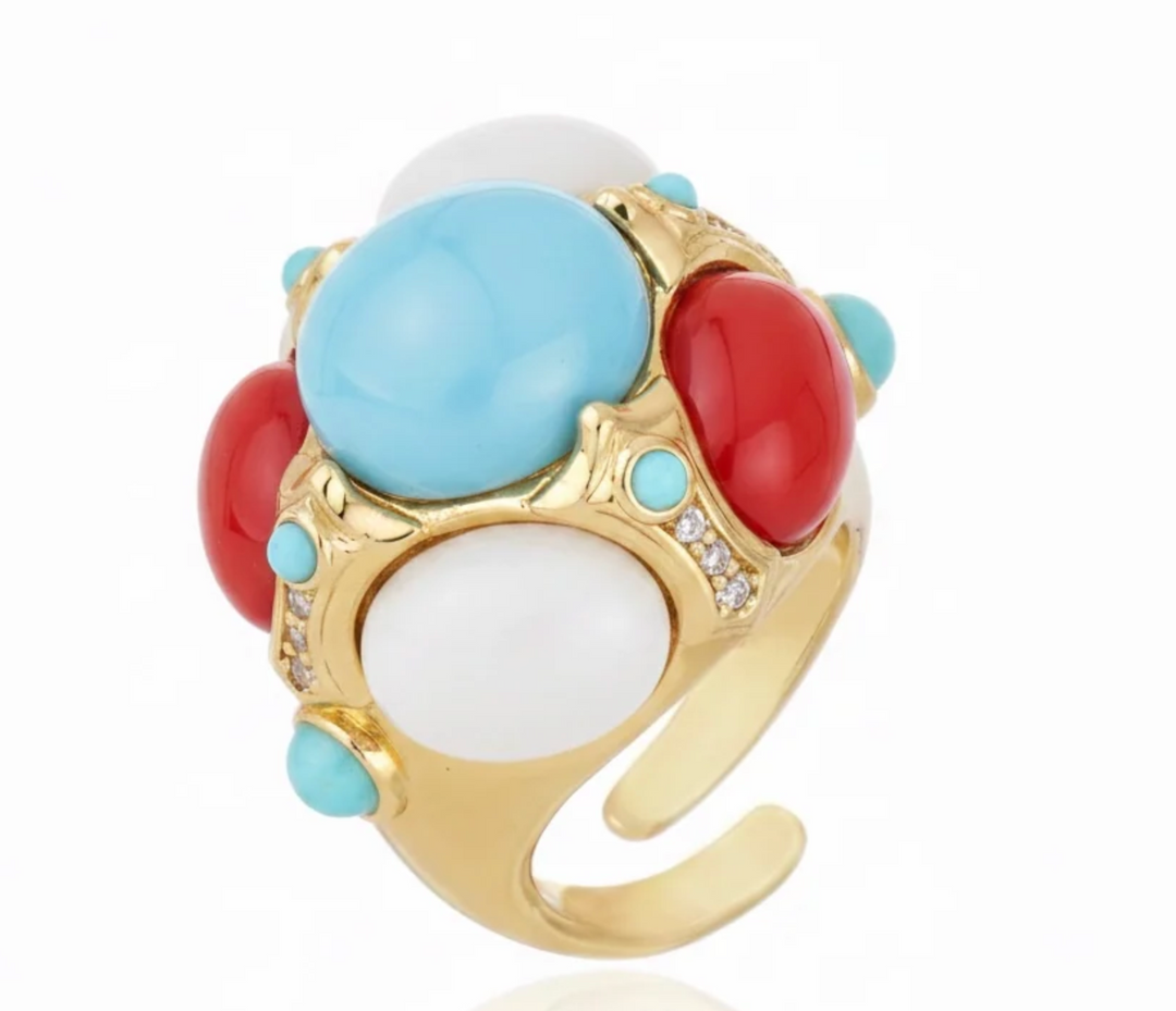 Martins Ring- Turquoise and Red