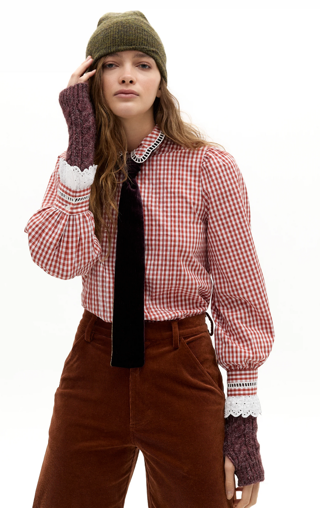 Amy Poplin Shirt - Caramel Vichy Checks