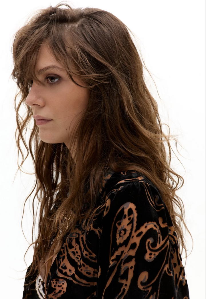 Claire Velvet Shirt - Pisley Velvet
