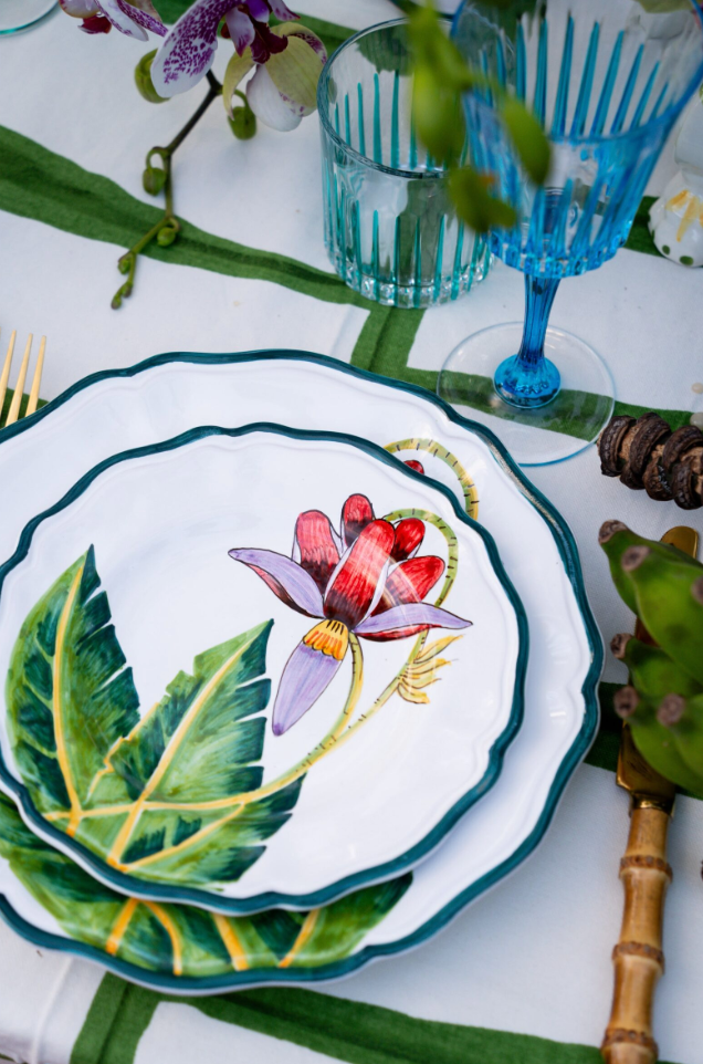 Marcelo Antunes X Les Ottomans Hand-Painted Ceramic Dinner Plate – Brazilian Orchids