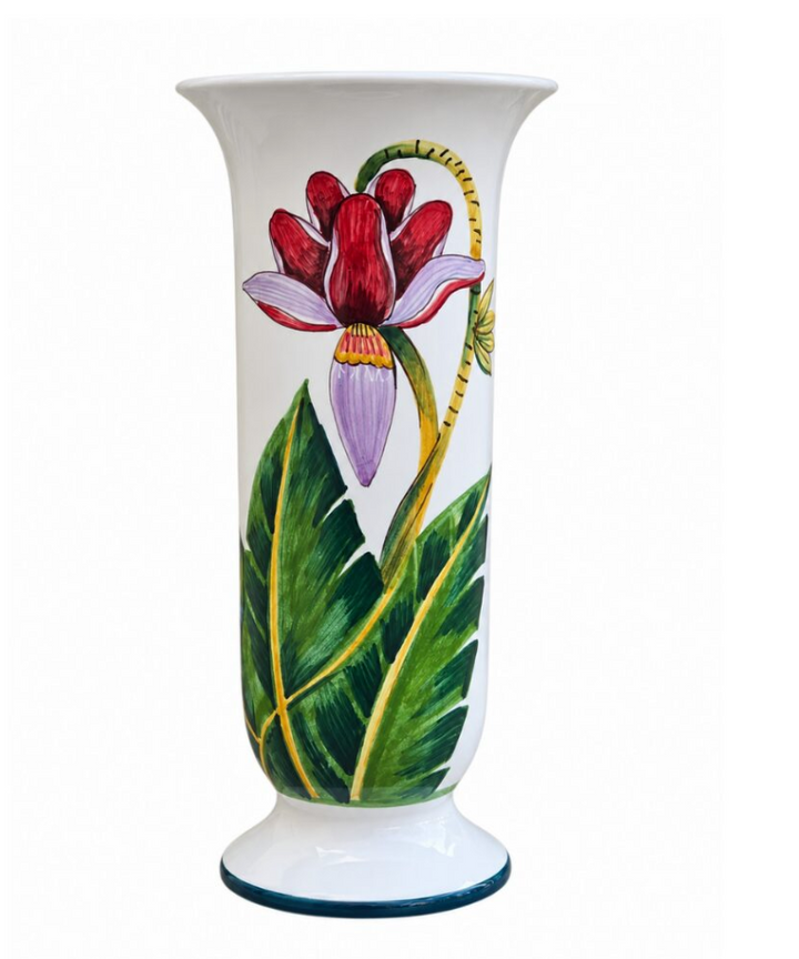 Marcelo Antunes X Les Ottomans Hand Painted Ceramic Vase – Brazilian Orchids