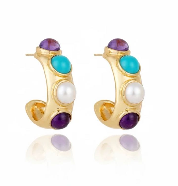 Di Cavalcanti Hoop Turquoise and Amethyst