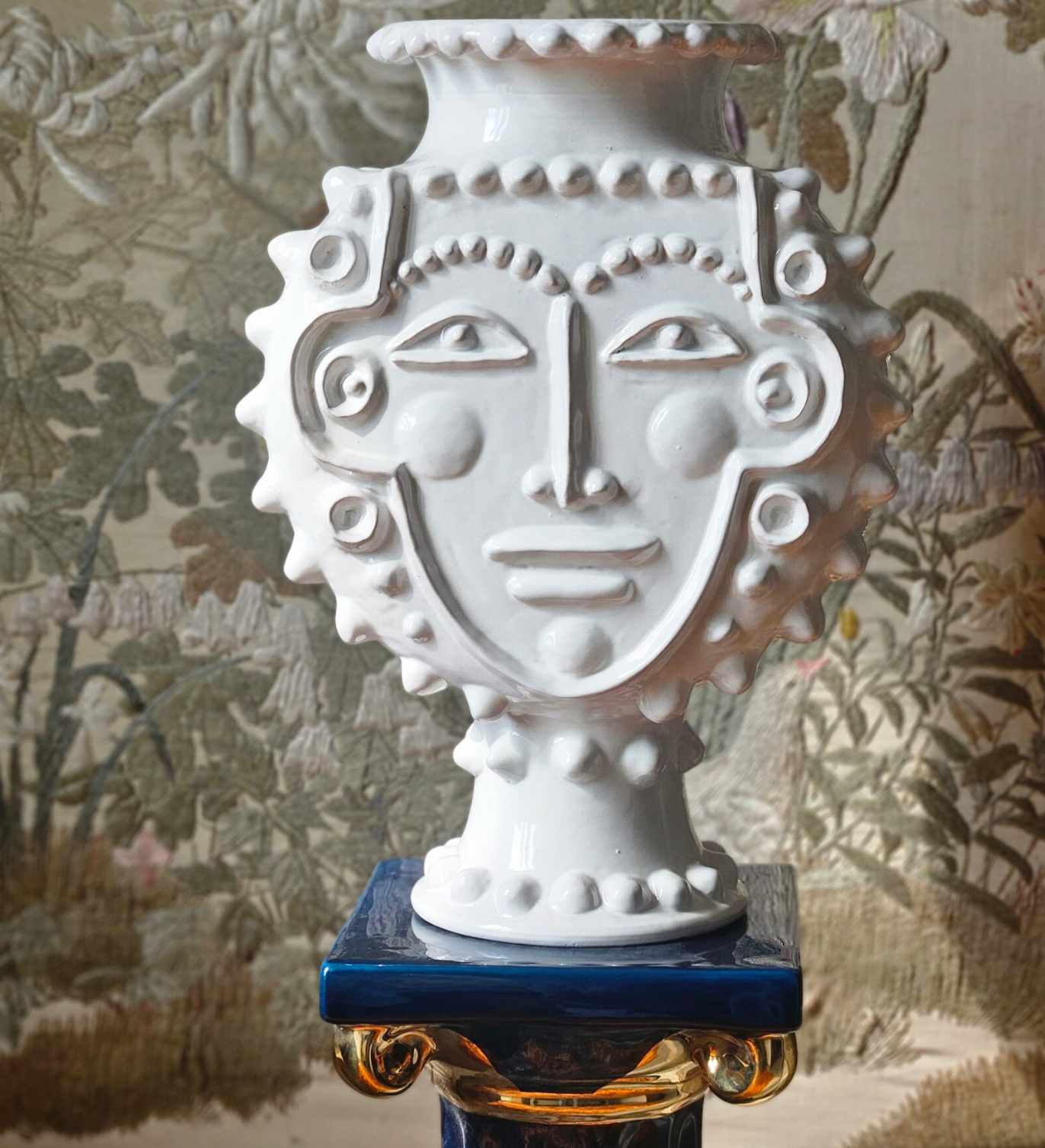AN ITALIAN HERITAGE CERAMIC HEAD VASE
