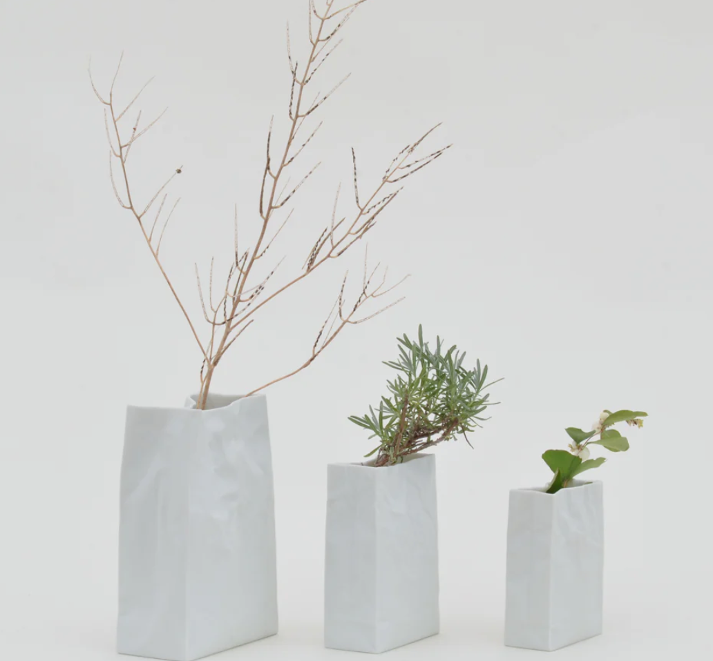 Ceramic Japan - Crinkle Vase White