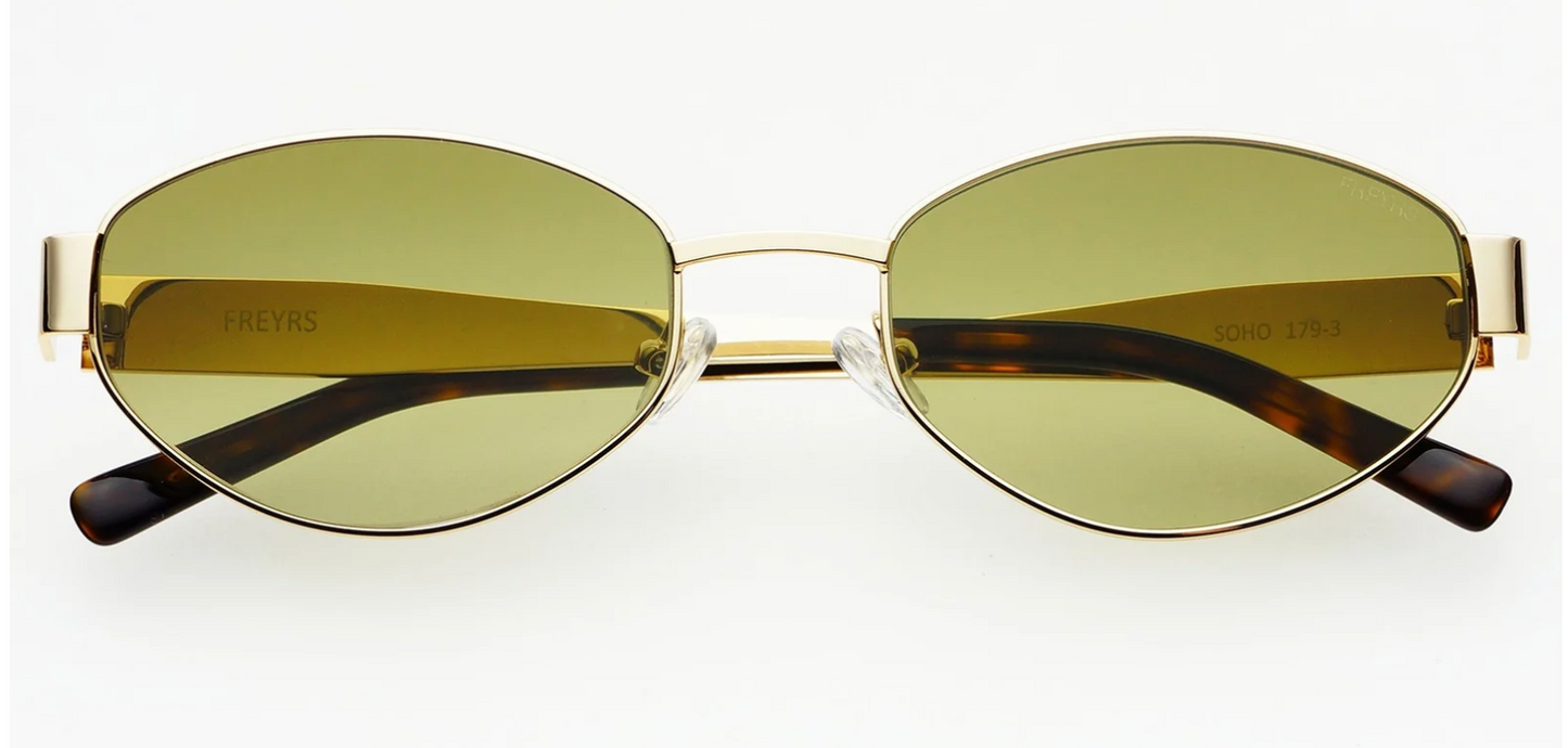 Soho Sunglass-Gold/Green