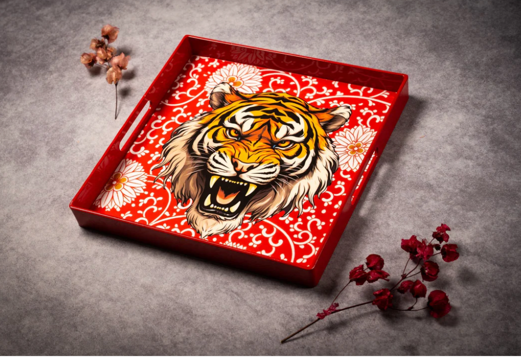 Lacquer Tray - Red Tiger