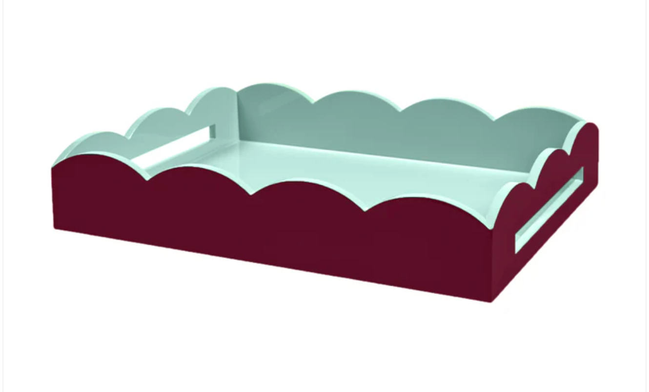 Lacquered Scallop Two-Tone Tray/Medium
