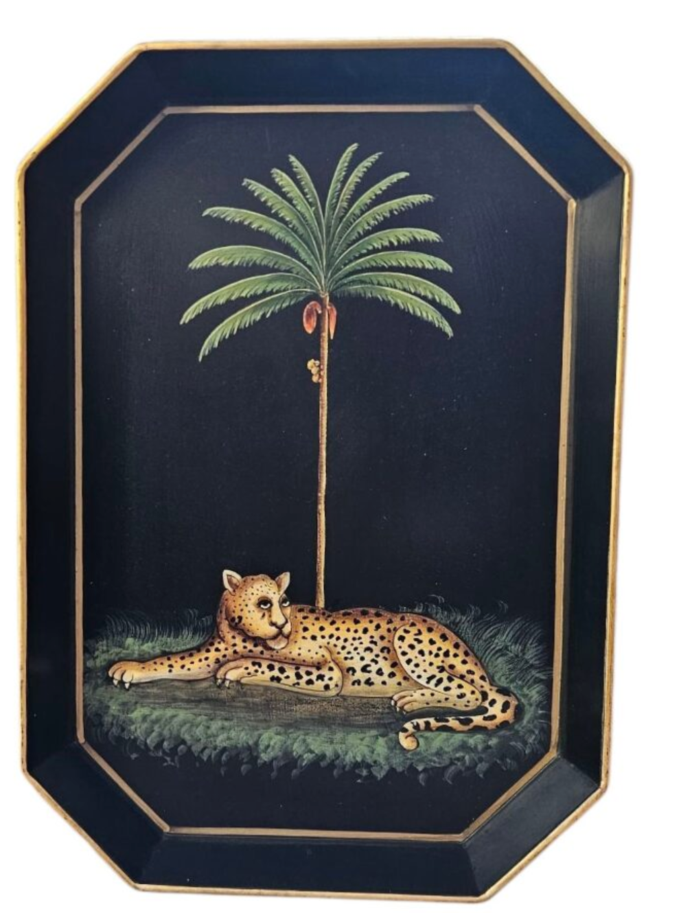Hand-Painted Iron Tray-Leopard