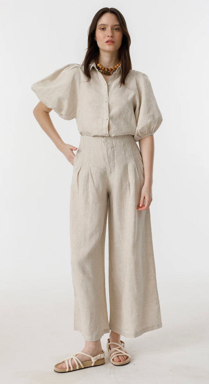 Culotte Linen Pants - Natural