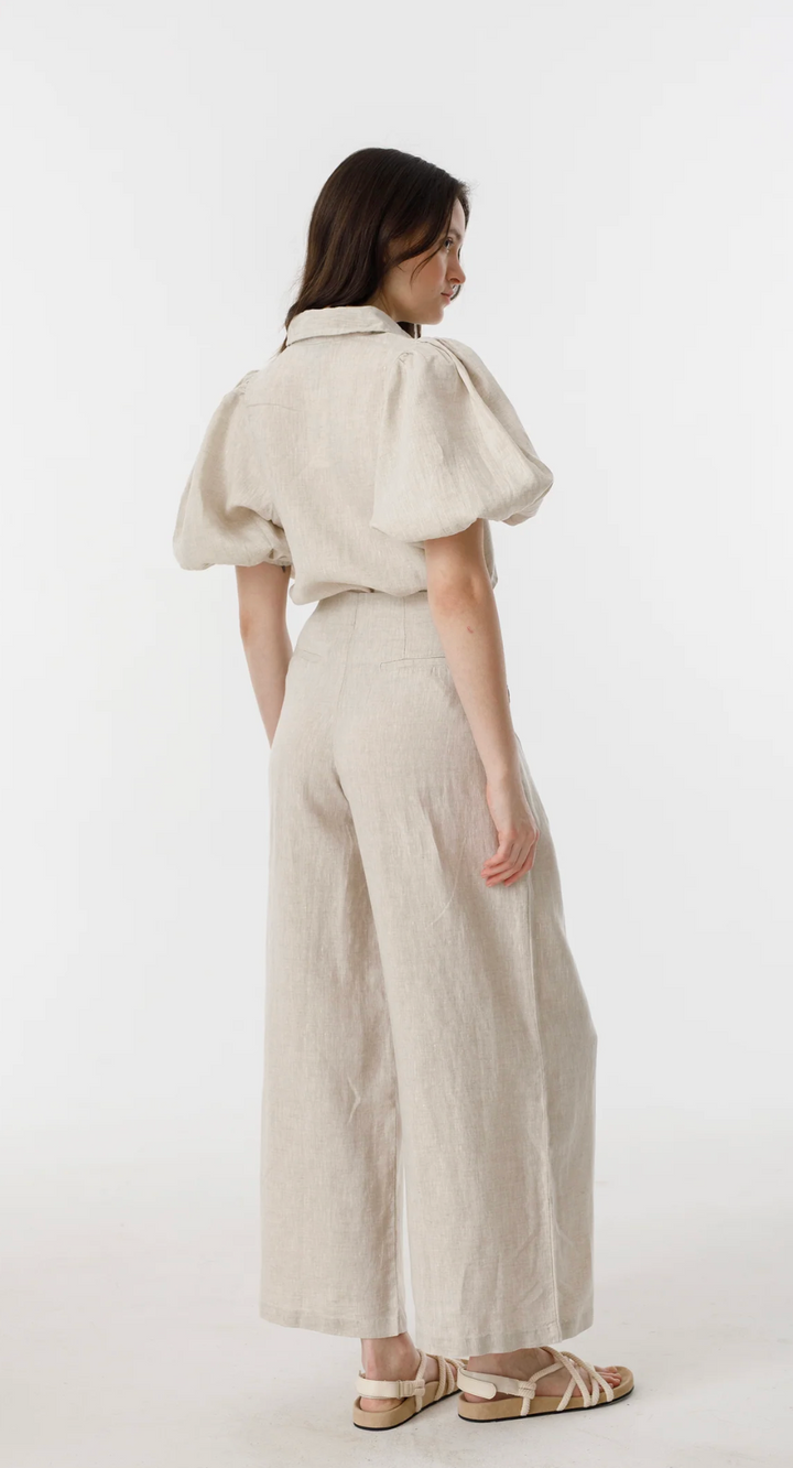 Culotte Linen Pants - Natural